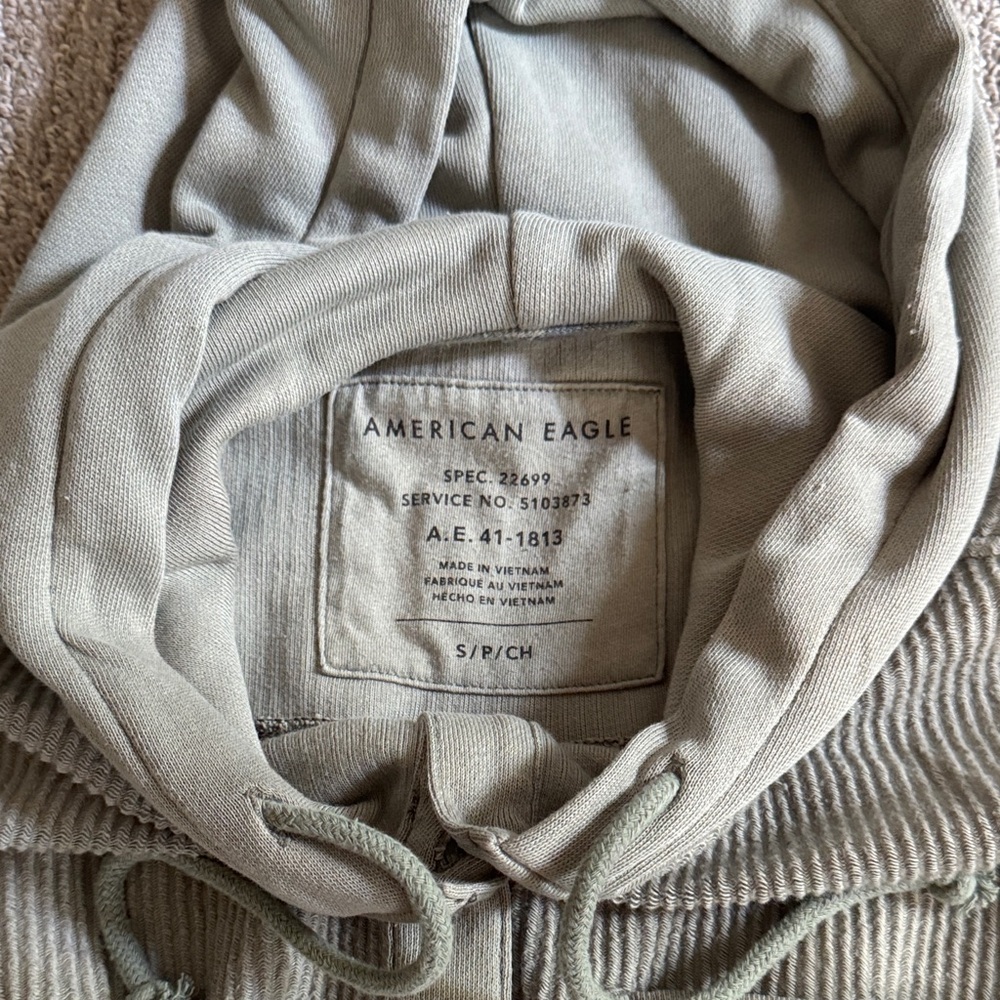 AEO Ribbed Button-Up Hoodie - Picture 4 of 9